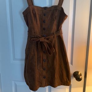 Abercrombie and fitch brown faux suede jumper